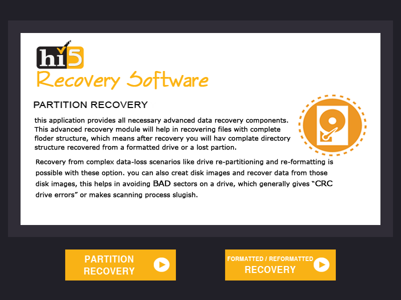 Hi5 Software Partition Recovery software